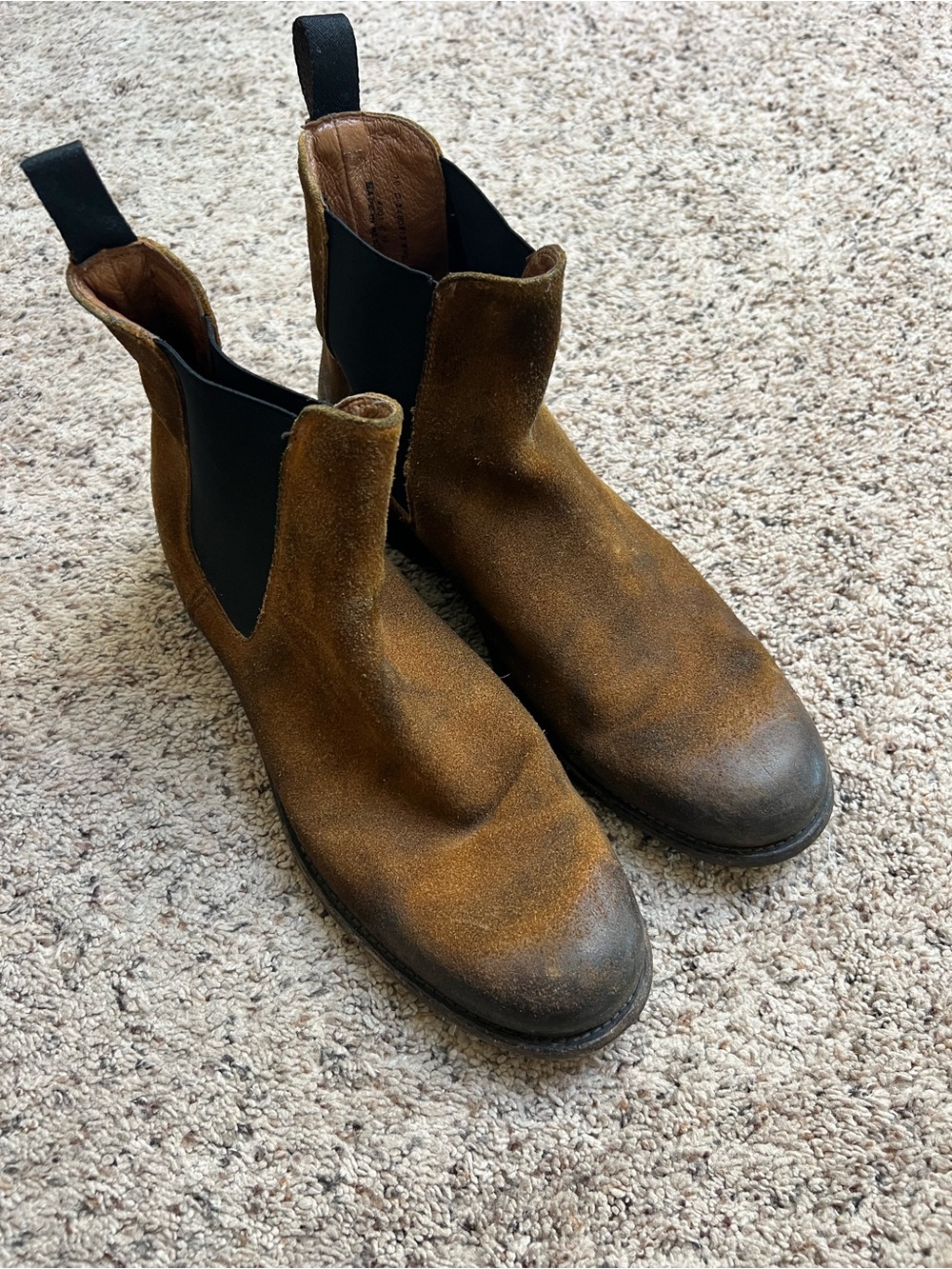 Frye Chelsea Boots Men Size 10D Rough Out Brown Leather